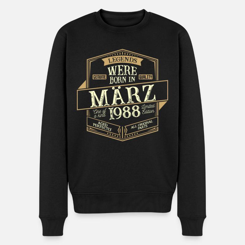 März 1988 Geburtstag Mann - Männer Premium Bio Pullover - Schwarz