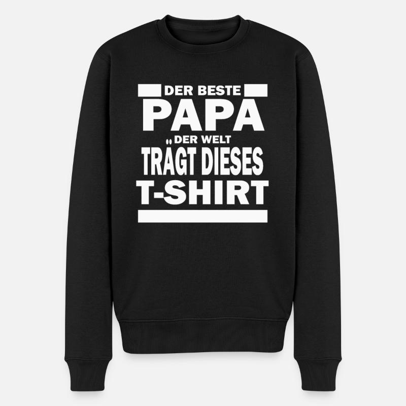 Der Beste Papa - Männer Premium Bio Pullover - Schwarz