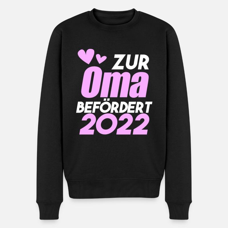 Oma 2022 - Werdende Oma 2022 - Männer Premium Bio Pullover - Schwarz