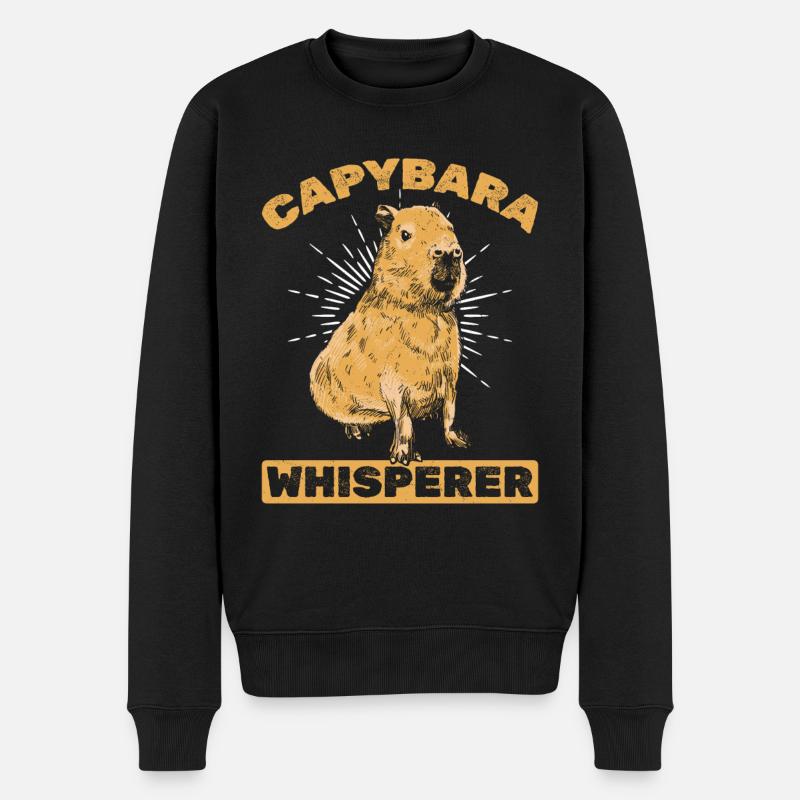 Capybara Whisperer Drôle de Capybaras - Pull Premium bio Homme - noir