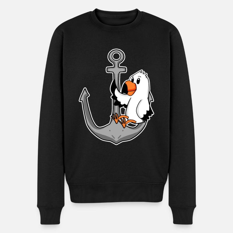 Ancre et mouette - Pull Premium bio Homme - noir