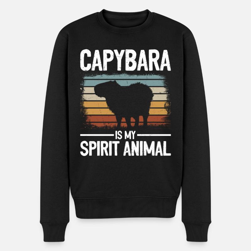 Capybara Tierliebhaber Lustige Capybaras - Männer Premium Bio Pullover - Schwarz