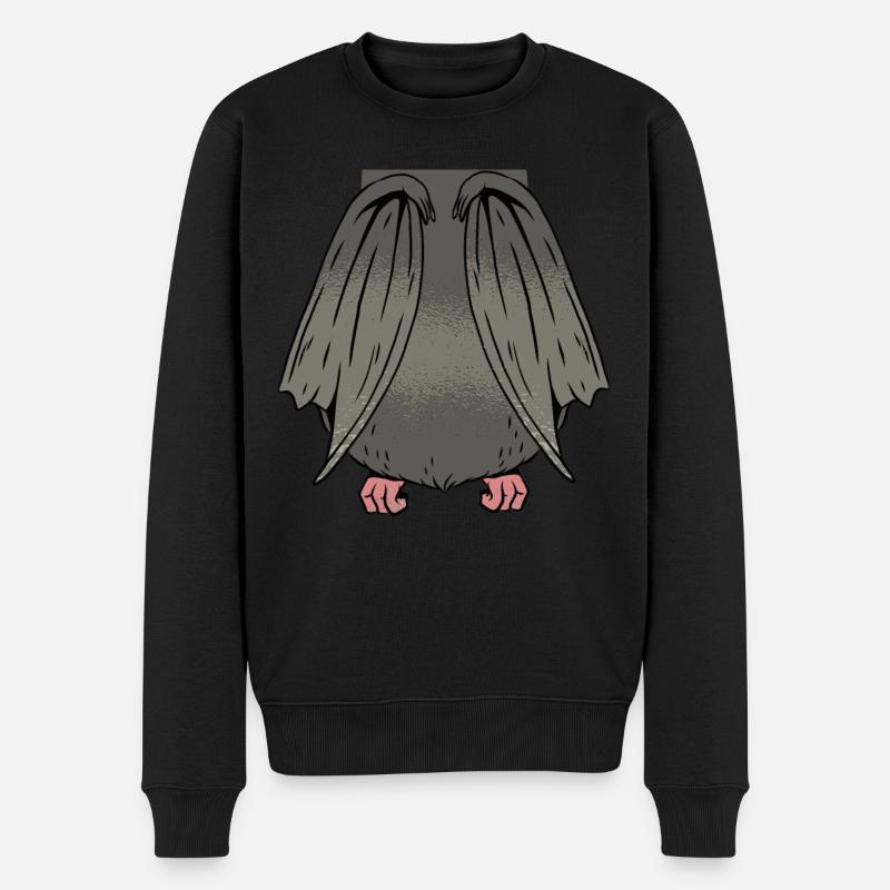 Halloween Fledermaus Kostüm - Männer Premium Bio Pullover - Schwarz