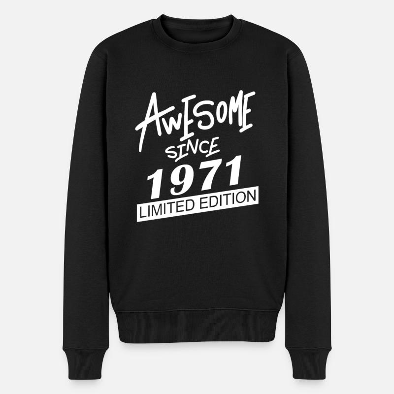 1971 - Männer Premium Bio Pullover - Schwarz