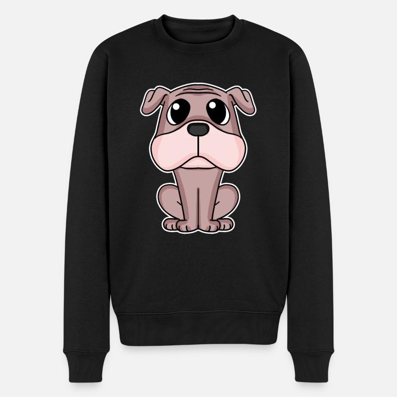 Mops Hund Hundebesitzer - Männer Premium Bio Pullover - Schwarz