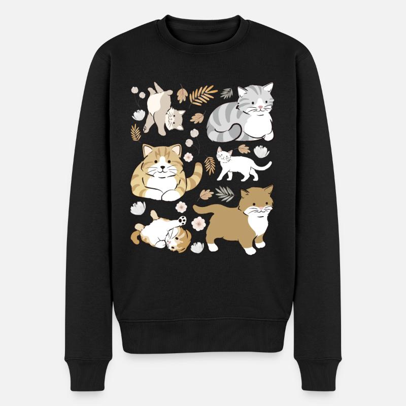 Chatons espiègles mignons - Pull Premium bio Homme - noir