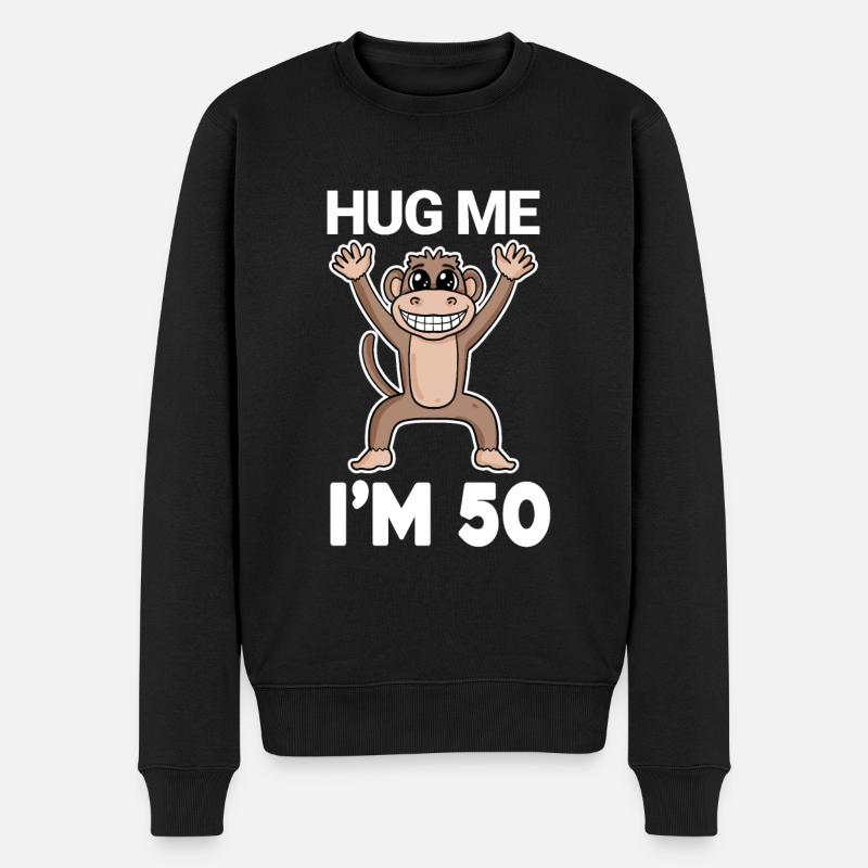 50 Geburtstag - 50 Jahre - Umarmung - Männer Premium Bio Pullover - Schwarz