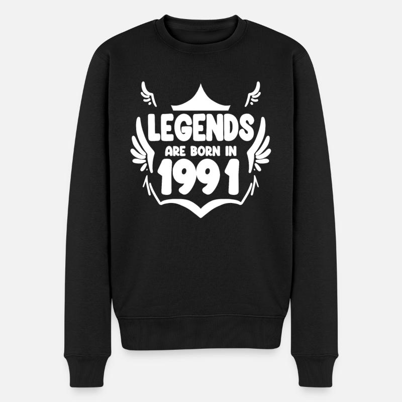1991 - Né en 1991 - Pull Premium bio Homme - noir