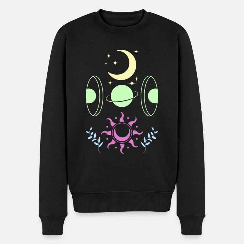 Pastel Goth Moon Cute Crescent - Pull Premium bio Homme - noir