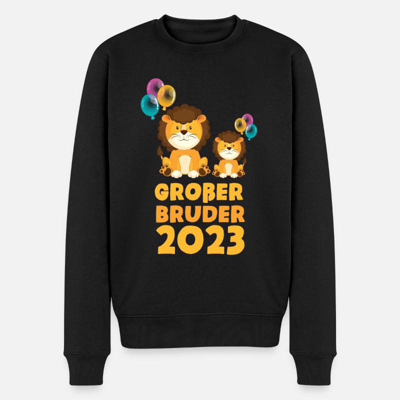 Großer Bruder 2023 Löwe - Männer Premium Bio Pullover - Schwarz