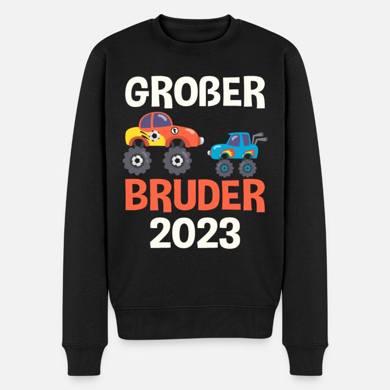 Großer Bruder 2023 Monstertruck - Männer Premium Bio Pullover - Schwarz