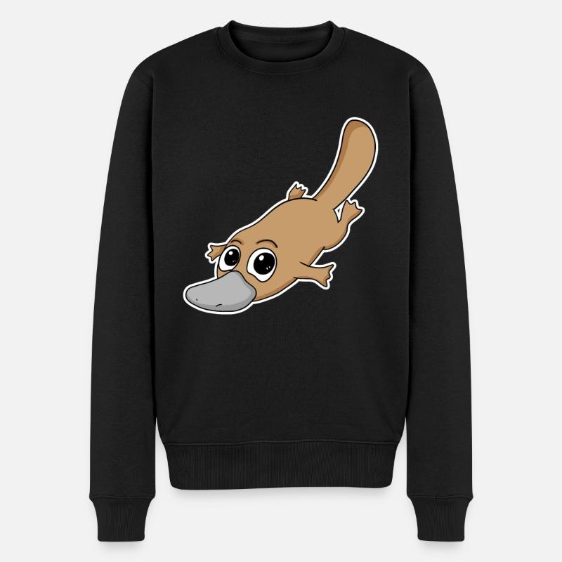 Schnabeltier - Männer Premium Bio Pullover - Schwarz