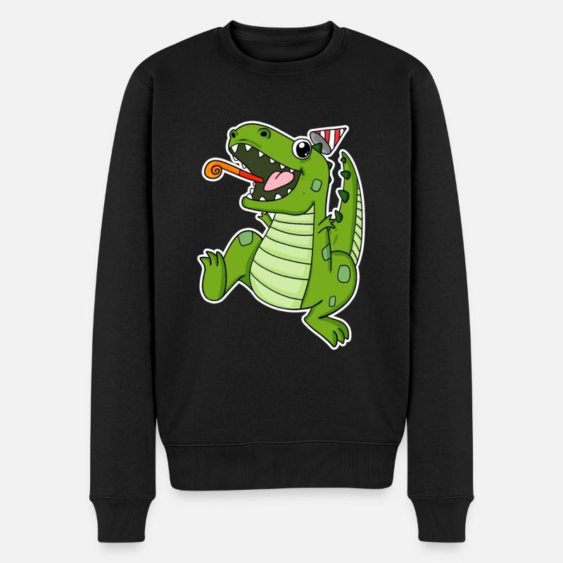 Dino Party - Männer Premium Bio Pullover - Schwarz