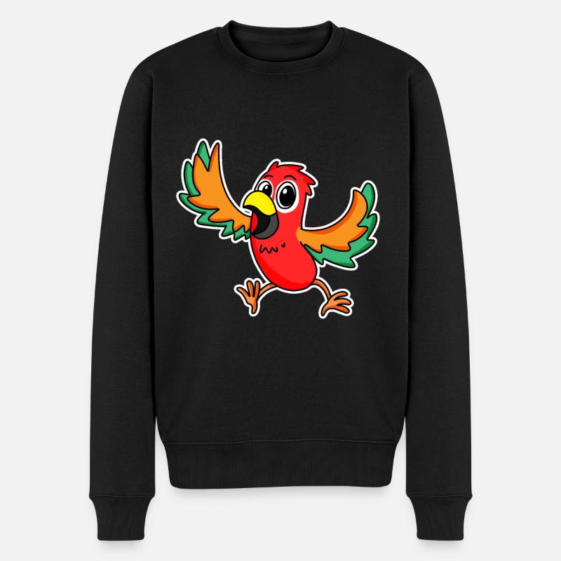 Perroquet Oiseaux Oiseaux - Pull Premium bio Homme - noir