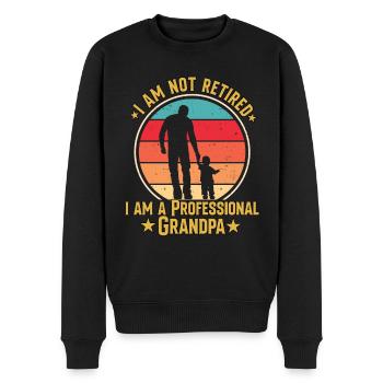 Je ne suis pas à la retraite Je suis un grand-père professionnel - Pull Premium bio Homme - noir - Devant - Nico (187cm)