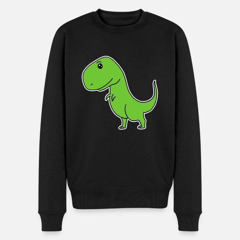 Dinosaurier Grün - Männer Premium Bio Pullover - Schwarz