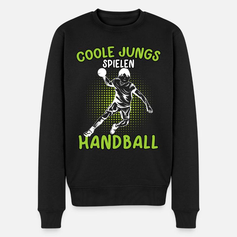 Coole Jungs spielen Handball Handballer - Männer Premium Bio Pullover - Schwarz