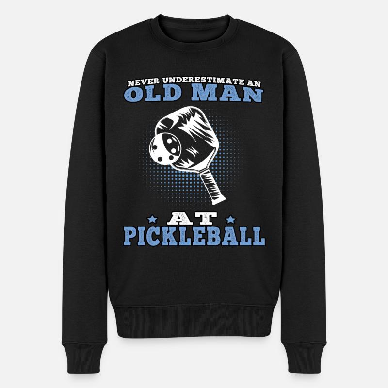 Alter Mann beim Pickleball Pickelball - Männer Premium Bio Pullover - Schwarz