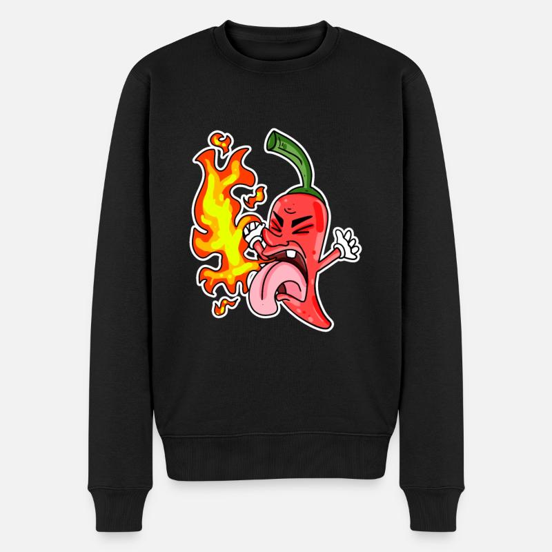 Piment - piments forts - Pull Premium bio Homme - noir