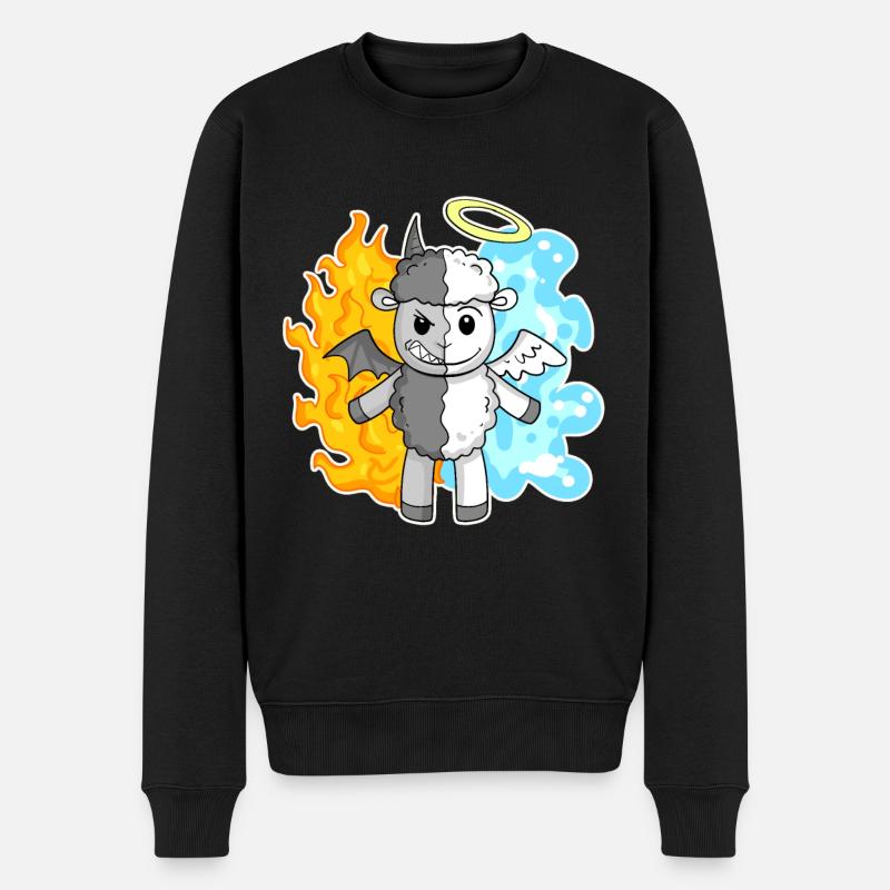 Får - Engle og djævle - Økologisk premium-sweatshirt til mænd - sort