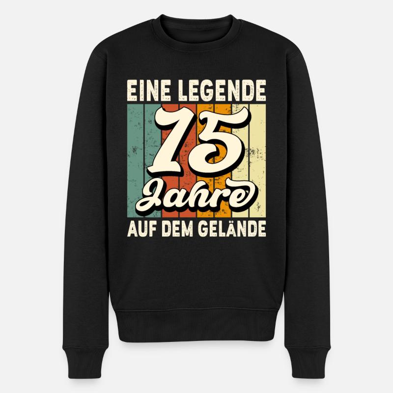 Jubiläum 15 Jahre Geschenk Arbeit Lustig Spruch - Männer Premium Bio Pullover - Schwarz