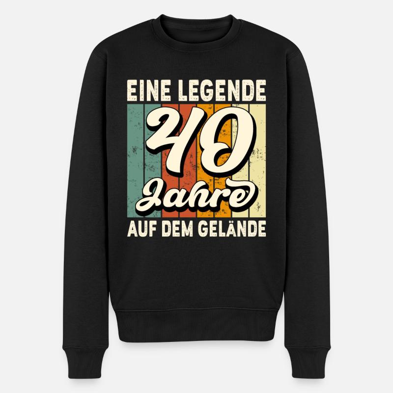 Jubiläum 40 Jahre Geschenk Arbeit Lustig Spruch - Männer Premium Bio Pullover - Schwarz