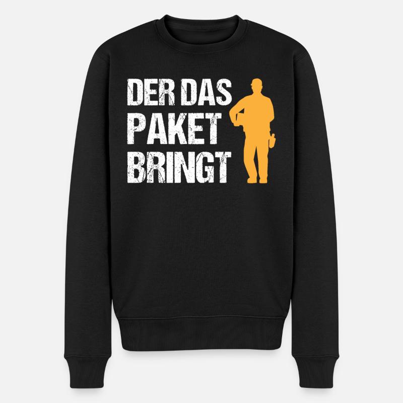 Postbote Zusteller Spruch Briefträger Geschenk - Männer Premium Bio Pullover - Schwarz