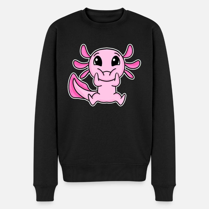 Motif Axolotl mignon - Pull Premium bio Homme - noir