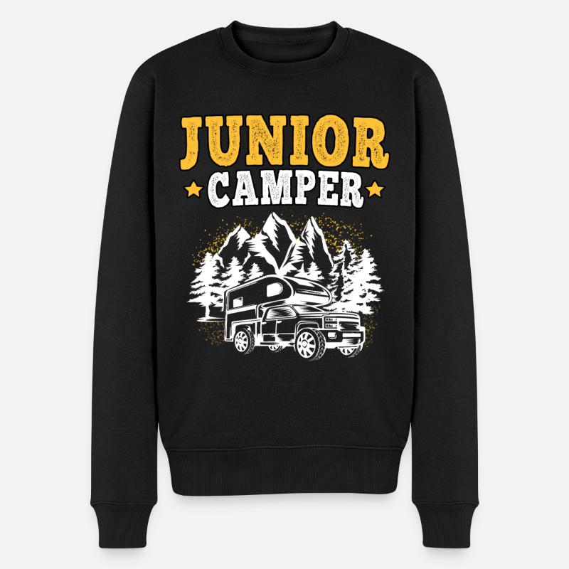 Camping Descendance Camping Caravane Vacances - Pull Premium bio Homme - noir