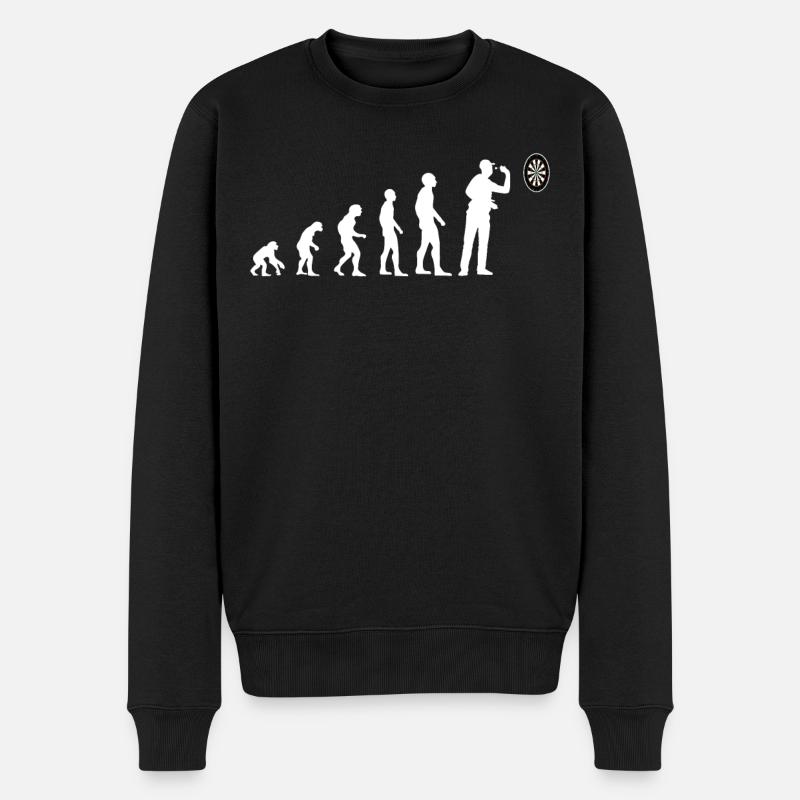 Darts Dartspieler Evolution Dartspiel Geschenk - Männer Premium Bio Pullover - Schwarz