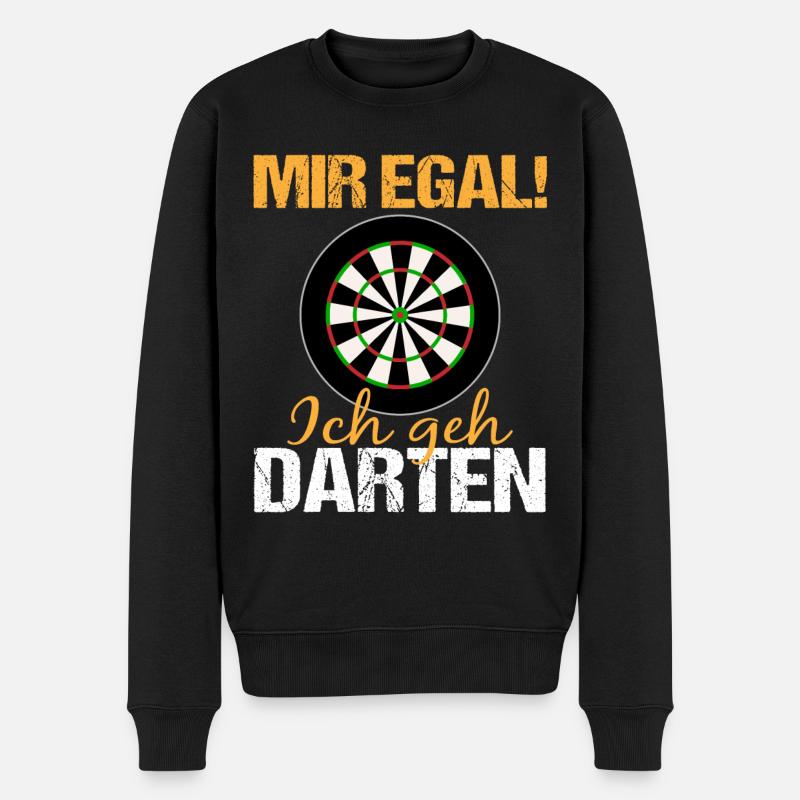 Darts Lustiger Spruch Dartspieler Geschenk - Männer Premium Bio Pullover - Schwarz