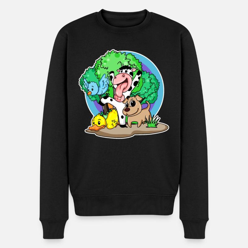 Animaux mignons - Pull Premium bio Homme - noir