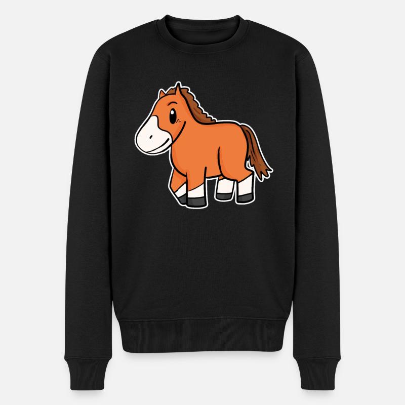 Motif de cheval - Pull Premium bio Homme - noir