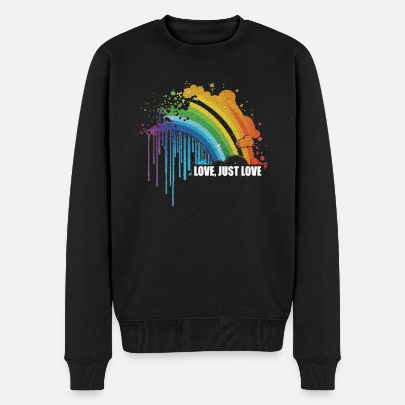 CSD LGBT Arc-en-ciel LGBTQ Heart Pride Love - Pull Premium bio Homme - noir