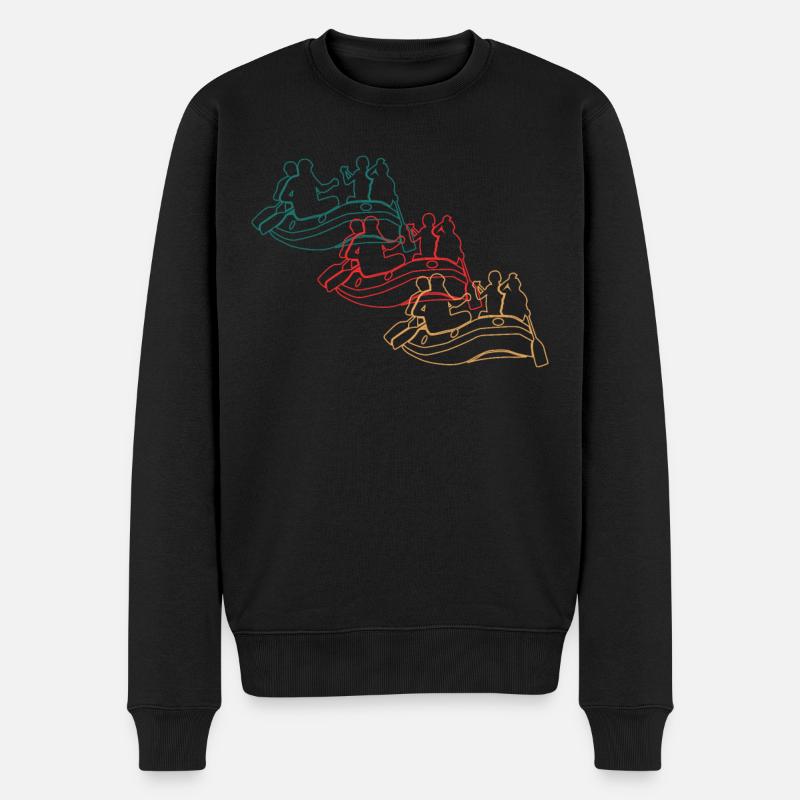 Rafting Wildwasserbootfahren Retro Geschenk - Männer Premium Bio Pullover - Schwarz