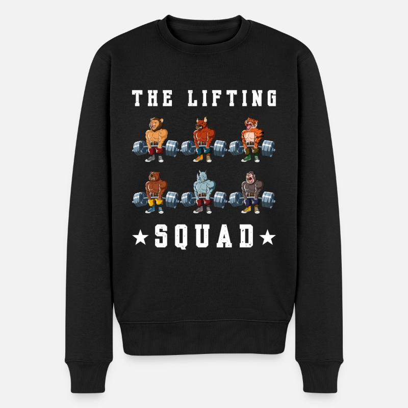 Fitnesstraining Lifting Squad Kreuzheben Fitness - Männer Premium Bio Pullover - Schwarz