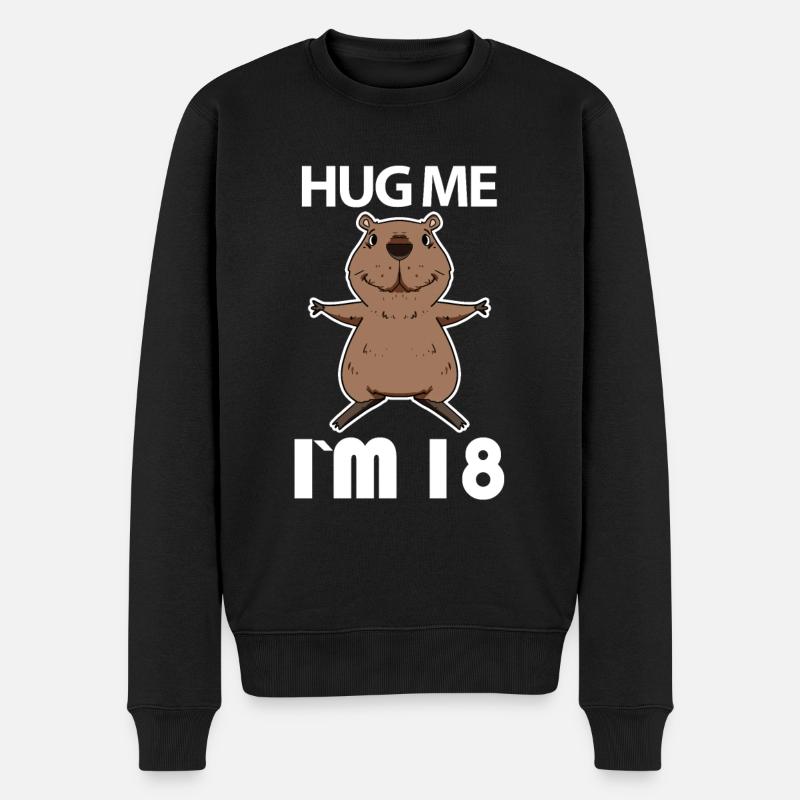18 Geburtstag - 18 Jahre - Umarmung - Männer Premium Bio Pullover - Schwarz