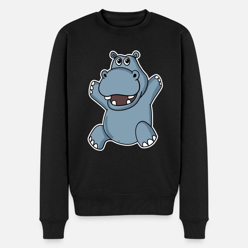 Hippopotame mignon - Pull Premium bio Homme - noir