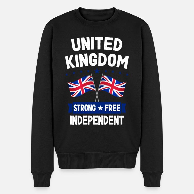 Großbritannien - Männer Premium Bio Pullover - Schwarz