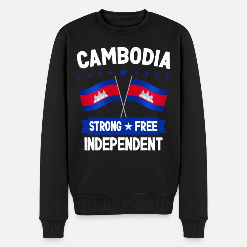 Kambodscha - Männer Premium Bio Pullover - Schwarz