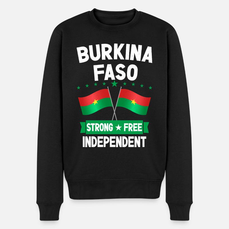 Burkina Faso - Männer Premium Bio Pullover - Schwarz