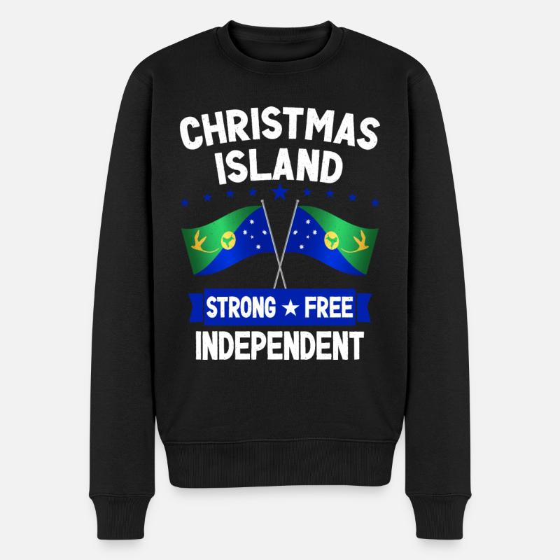 Weihnachtsinsel - Männer Premium Bio Pullover - Schwarz