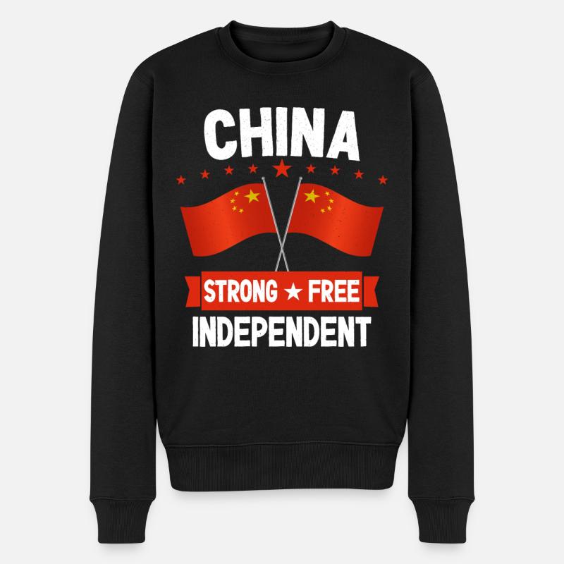 China - Männer Premium Bio Pullover - Schwarz