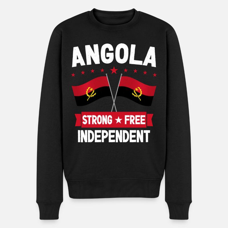 Angola - Männer Premium Bio Pullover - Schwarz