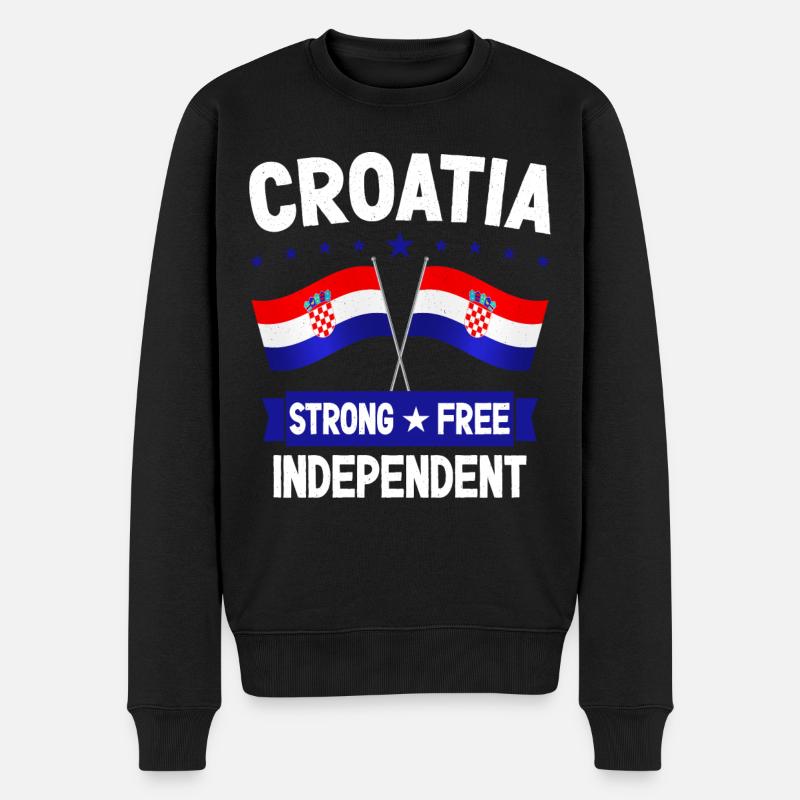 Kroatien - Männer Premium Bio Pullover - Schwarz