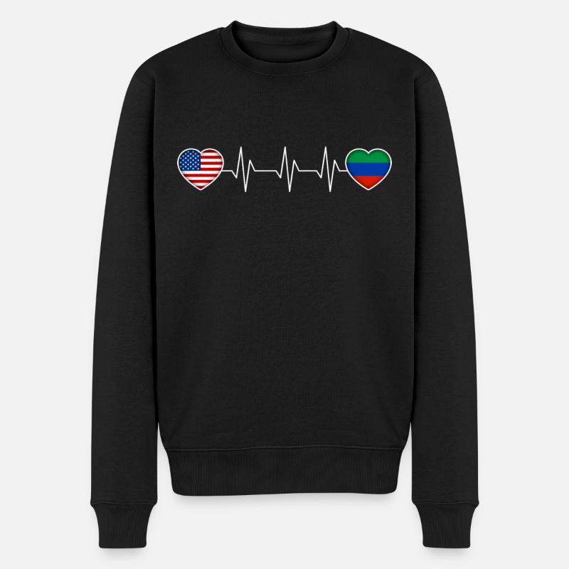 Dagestan - Männer Premium Bio Pullover - Schwarz