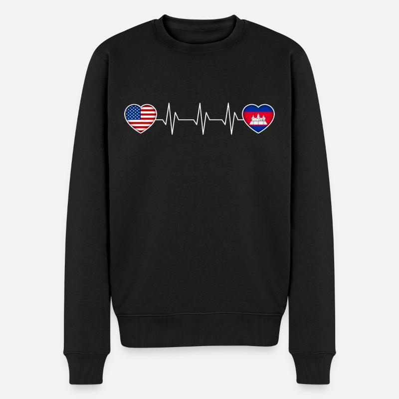 Kambodscha - Männer Premium Bio Pullover - Schwarz