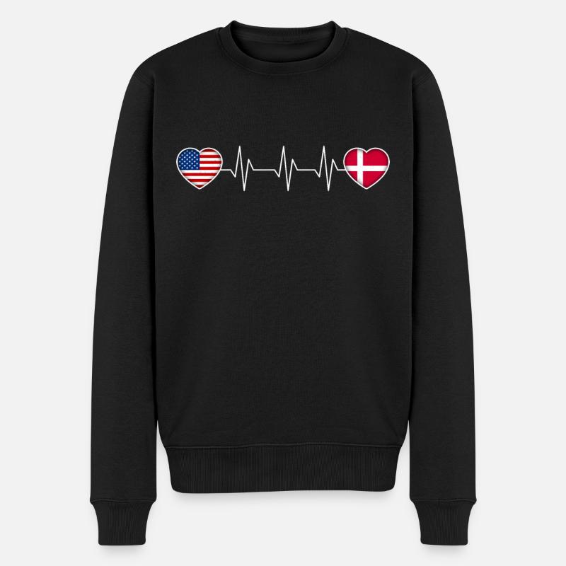 Danmark - Økologisk premium-sweatshirt til mænd - sort