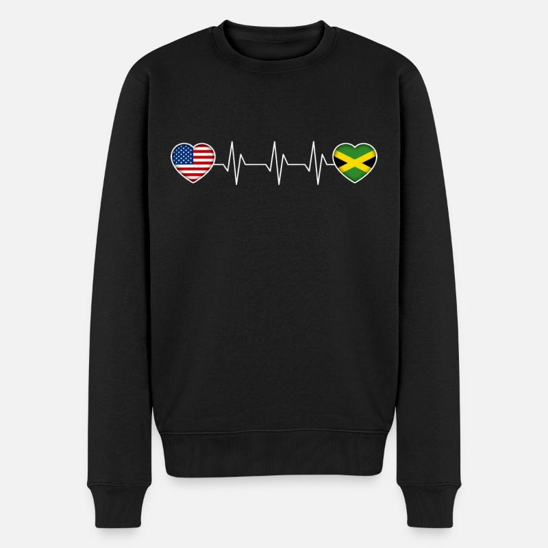 Jamaika - Männer Premium Bio Pullover - Schwarz