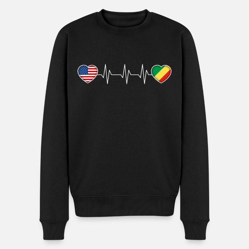 Kongo Republik - Männer Premium Bio Pullover - Schwarz